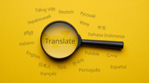 International,Language,Translation,Search,Concept,With,Magnifying,Glass.